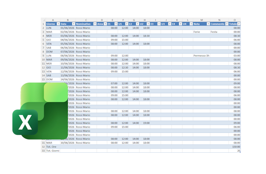 Cartellino Excel